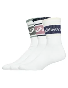 Pack of 3 Asics Logo Crew Socks White |ASICS |Padel clothing 2