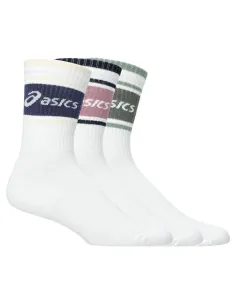 Pack of 3 Asics Logo Crew Socks White |ASICS |Padel clothing
