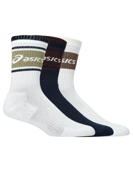 Pack de 3 Calcetines Asics Logo Crew Sock Blanco/Azul Marino |ASICS |Ropa de pádel