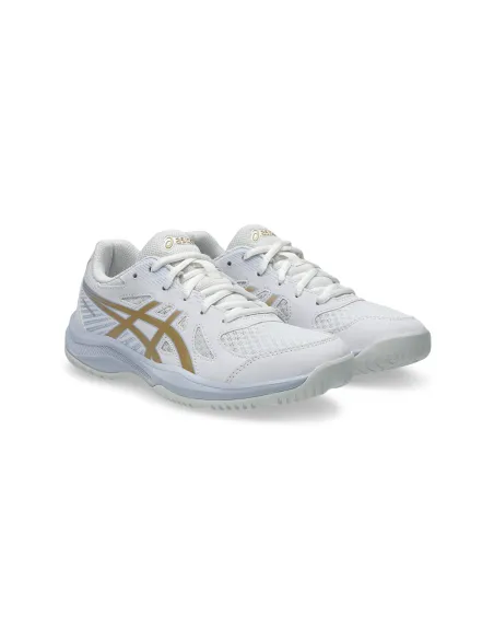 Asics Upcourt 6 Gs Bianco/Oro Junior 1074A045 |ASICS |Scarpe da padel
