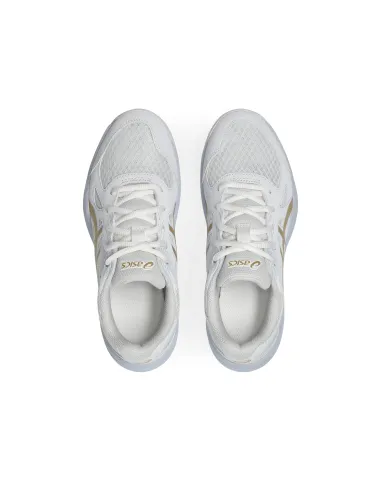 Asics Upcourt 6 Gs Blanc/Or Junior 1074A045 |ASICS |Chaussures de padel