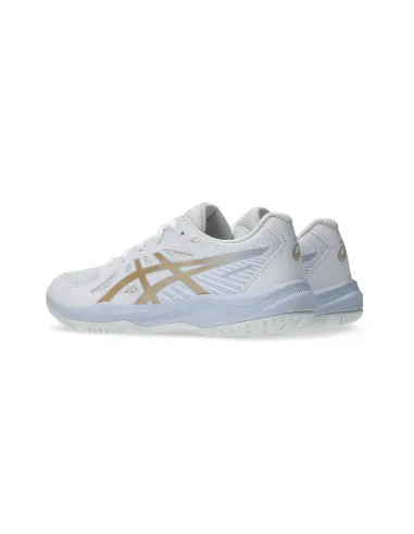 Asics Upcourt 6 Gs Blanco/Dorado Junior 1074A045 |ASICS |Sapatilhas de padel