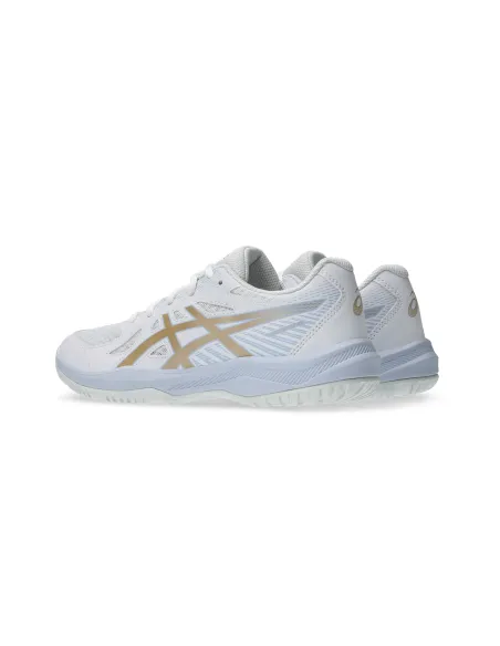 Asics Upcourt 6 Gs Bianco/Oro Junior 1074A045 |ASICS |Scarpe da padel