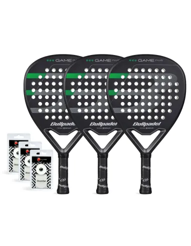 Tripack Bullpadel Game Power Black |BULLPADEL |Padel packs