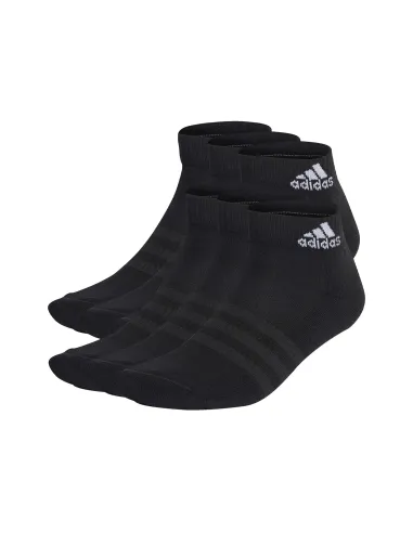 Pack 6 Socks Adidas Cushioned Sportswear Ankle Black/White |ADIDAS |Padel clothing