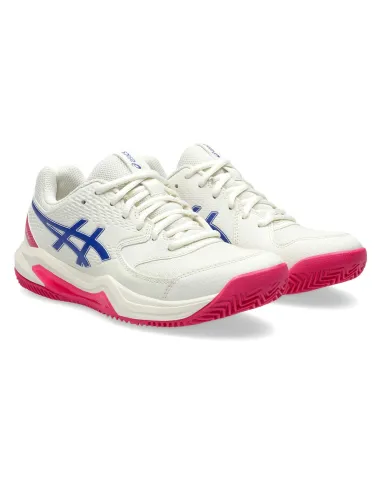 Asics Gel-Dedicate 8 Clay White Pink Woman 1042A255 |ASICS |Padel shoes