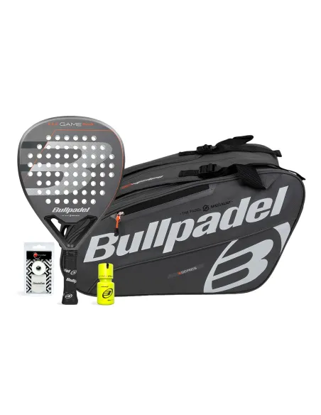 Pack Bullpadel Game Pwr Gris Padelbag Gris Naranja Dry Grip | Time2Padel