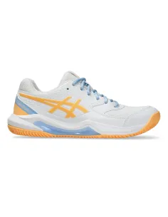 Asics Gel-Dedicate 8 Pádel Blanco Naranja Mujer 1042A241 |ASICS |Zapatillas de pádel