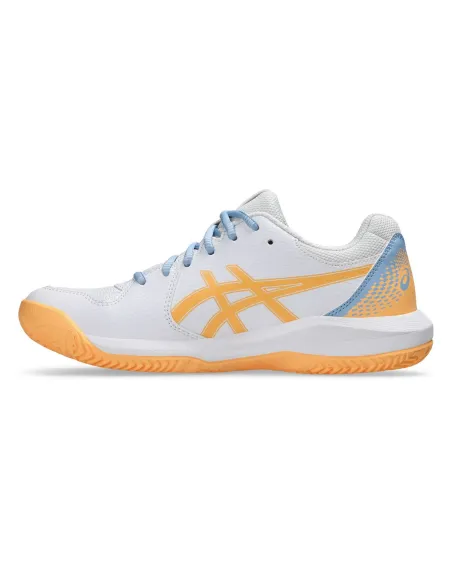 Asics Gel-Dedicate 8 Padel Blanc Orange Woman 1042A241 |ASICS |Sapatilhas de padel