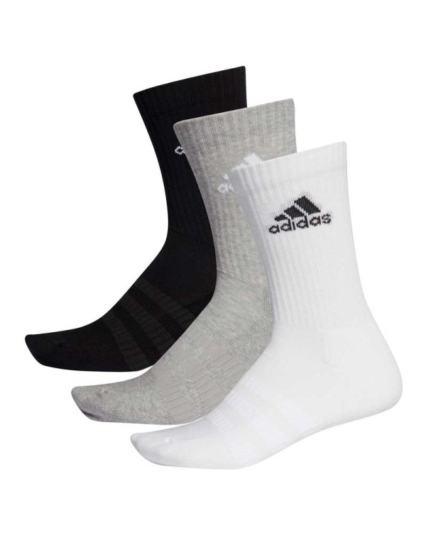 3 Pack Adidas Cush Socks White / Gray / Black |ADIDAS |Paddle socks