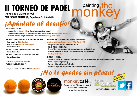 II Torneo de Padel Painting the Monkey 20/10/2012 - Paidesport Center (enfrente estadio Vicente Calderón)| Noticias y novedades del mundo del pádel